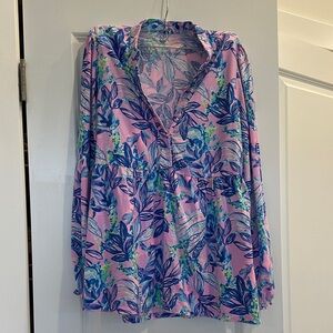 Lilly Pulitzer Pink and Blue Floral Top